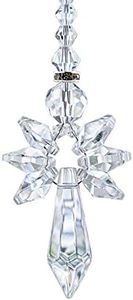 Rainbow Guardian Angel Crystal Suncatcher as Home/Car Decoration & Porch Decor & Hangings Crystal Glass Ornament (Clear)