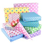 PLULON 10 Sheets Polka Dot Birthday Wrapping Paper Gift Wrapping Paper Colorful Folded Gifts Wrap Paper