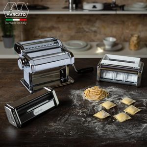 Marcato Pastaset Manual Pasta Machine – Stainless Steel Pasta Maker