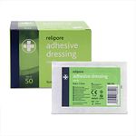 Reliance Medical Relipore Sterile Adhesive Dressings - Ideal for Weeping or Surgical Wounds, Highly Absorbent, Low-Allergy, Individually Wrapped, 5 cm x 7.5 cm, Pack of 50