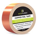 ECO-FUSED Premium Adhesive Copper Foil Tape - Double-Sided Conductive - 2 inch (50 mm) - EMI and RF Shielding, Paper Circuits, Electrical Repairs, Grounding, Arts and Crafts, Home Interior