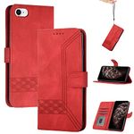 OKZone Compatible with iPhone 6S / iPhone 6 Case, PU Leather Folio Cover Magnetic Closure Protective Book Design Wallet Flip with [Card Slots] [Kickstand] Cover Pouch for iPhone 6S/6 (4.7 Inch)(Red)