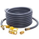 ZODIRISE 1/2 Inch ID 24 Feet Natural Gas Hose with 1/2" Male Flare Quick Connect/Disconnect & 1/2" Female Flare, for Low Pressure BBQ, Grill, Pizza Oven, Patio Heater, Fire Pit, Smoker (CSA Certified)