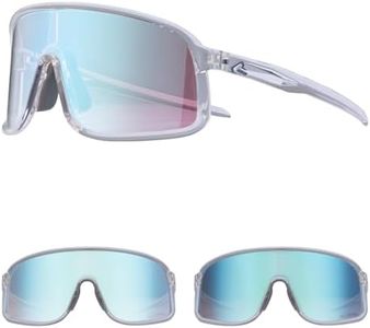 ROCKBROS Photochromic Sunglasses for Men Women Cycling Glasses UV Protection Sports Sunglasses (Transparent (Grey to Light Blue))