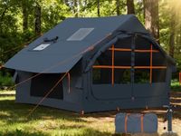Inflatable Tents for Camping with Stove Jack, 2/4 Person Easy Setup Blow up Tents for 4 Seasons Waterproof Inflatable Air Tent, Glamping Tent House