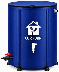53 Gal Collapsible Rain Barrel with Spigot, Filter and Overflow Kit, Blue