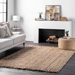 nuLOOM Daniela Farmhouse Chunky Jute Area Rug, 4x6, Natural