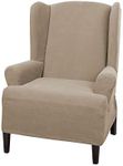 MAYTEX Pixel Stretch 1-pc Slipcover Wing Chair, Sand (4300315)