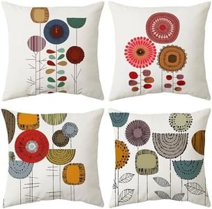 Bestash Federe Cuscini Divano 45x45cm Set di 4 Copricuscini Divano in Velluto Moderni Decorativi Copricuscini per Divano Soggiorno Sedia Letto (Fiori)