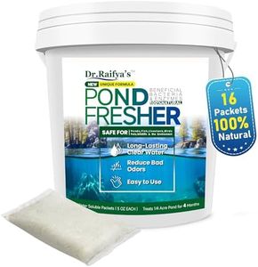 Dr. Raifya’s Pond Fresher - 16 Packets - Pond Water Treatment for Outdoor Areas, Long-Lasting Clean Water & Odor with Beneficial Bacteria, Easy to Use, Fish, Pets & Plants Safe