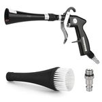 MYPIN Car Cleaning Gun, 6-9.2Bar Dry Blow Gun, High Pressure Compressed Air Blow Gun, Interior Car Cleaning with 2 Nozzles for Vehicle Car Carpet Dashboard Seat Upholstery (Black)