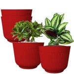 DEVICE OF URBAN INFOTECH 12 Inch Flower Pots Big Size Planters Indoor & Outdoor Home Gardening Pots Plastic Gamla for Flowers, Herbs, Cactus, Succulents Plant Pots (Pack of 4)