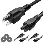 HYTEK Power Cord (1.5m/5ft, 3-Pack) 3 Prong (NEMA 5-15P to IEC-60320 IEC320 C5) 10A 125V 18AWG, Replacement Power Cord for Chromebook & Laptop Adapter, Computer, TV, Monitor, Printer, Projector etc.