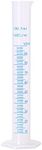 Euvoym 1 Piece 100ml Transparent Blue Line Measuring Graduated Cylinder Science Measuring Lab Test Tube Flask Liquid Measuring Tools (100ml)