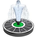 SZMP Solar Fountain 3.5W Bird Bath Fountains with Flower 2024 Upgraded Glass Panel, Solar Powered Water Fountain with 7 Nozzle & 4 Fixer, Solar Fountain Pump for Bird Bath, Garden, Pond, Pool (White)