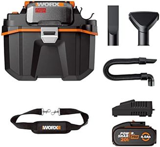 WORX 18V(20V Max) Aspirateur Eau et Poussière avec Sac 8L WX031, PowerShare, Vac Aspirateur & Souffleur Industriel pour Voiture/Atelier/Chantier, 16Kpa Brushless