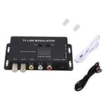 MOVKZACV UHF Modulator, IR Modulator, TM70 UHF TV Link Modulator AV to RF Converter IR Extender with Channel Display, Supporting PAL/NTSC with USB Charge Cable