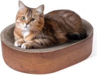 ComSaf Cat Scratcher, Oval Corrugated Cardboard Scratch Pad, Round Cat Scratching Lounge Bed, Durable Recycle Board for Furniture Protection, Cat Scratcher Bowl, Cat Kitty Training Toy, Playing