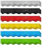 60 Feet Bulletin Board Borders, 45 Sheets Glitter Scalloped Border Trim Holiday Decoration for School, Classroom Office Party Wall Decor (6 Colors, Golden/Silvery/Red/Blue/Black/Green)