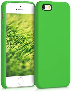 kwmobile Cover per Apple iPhone SE (1.Gen 2016) / iPhone 5 / iPhone 5S Custodia - Back Case per Smartphone in Silicone TPU - Protezione Gommata - verde lime