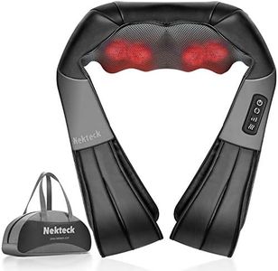 Shiatsu Neck and Back Massager with Soothing Heat, Nekteck Electric Deep Tissue 3D Kneading Massage Pillow for Shoulder, Leg, Body Muscle Pain Relief, Home, Office, and Car Use (Black)