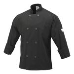 Mercer Culinary M60010BKL Millennia Unisex Cook Jacket with Traditional Buttons, Large, Black