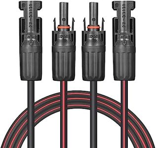 Solar Cable 30 Feet 2x12 AWG Twin Wire Solar Extension Cable, Copper Strand with Female and Male Connectors, Solar Panel Cable Wire & Adaptor for Home, Shop and RV Solar Panels.