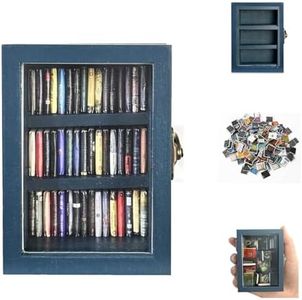 SIHPTO Anxiety Bookshelf Ornament Mini Bookshelf Miniature Library with 60pcs Mini Books，Miniature Bookshelf Decor Shake Away Your Anxiety，Home Decoration for Book Lovers