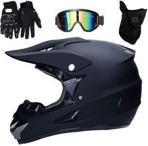 UIGJIOG Matte Black Motocross Helmet – Size M