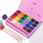 HIMI Gouache Paint Set, 24 Colors x 30ml/1oz with 3 Brushes & a Palette, Unique Jelly Cup Design, Non-Toxic, Guache Paint for Canvas Watercolor Paper - Perfect for Beginners, Students, Artists(Pink)