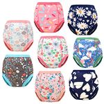 FLYISH DIRECT Potty Training Pants Girls Cotton Potty Trainer Pants Potty Training Pants Toddler Reusable Training Pants, 8 packs, 3 years