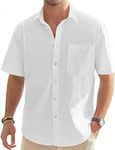 J.VER Men's White Cotton Linen Shir