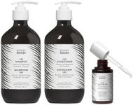 BondiBoost HG Anti-Thinning Shampoo & Conditioner Set 500ML + HG Lock Drops Serum 60ML, Clinically Tested to Reduce Shedding & Promote Thicker, Fuller Hair for Women & Men, Vegan & Sulfate-Free