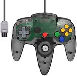 FISUPER N64 Controller Wired Classic Game Controller Joystick for N64 Console (Clear Black)