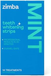 Zimba Teeth Whitening Strips Vegan Whitening Strip Enamel Safe Teeth Whitening Hydrogen Peroxide Teeth Whitener for Coffee, Wine, Tobacco, and Other Stains, 28 Strips (14 Day Treatment), Mint