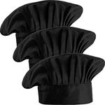 adhyah TrendyUniform Unisex Cotton Hat (chefhatblack3_Black_Free Size)