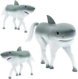 Randimals Animal Figurine Toy Horse & Shark Hybrid Realistic Animal Toys - Unique Mix of Safari Toys & Farm Animals Small Figurines - Hork Mini Animal Figures for Kids & Kidults