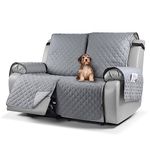 TAOCOCO Armchair Covers,2 Seater Recliner Covers,Waterproof Recliner Sofa Protector,Anti Slip Recliner Sofa Covers,Reclining Chair Covers for Pets,Armchair Recliner Cover With Pocket(Light Grey)