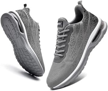 JARLIF Men's Air Athletic Tennis Running Shoes Sneakers Lightweight Sport Gym Jogging Fashion Sneakers (Size 7, Grey)