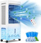 Hykolity 1,882 CFM Evaporative Air Cooler, 3-Speed Portable Swamp Cooler with Remote, 12H Timer, Energy Saved Cooling Fan with 6.61 Gal Water Tank for Indoor and Outdoor Use