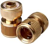 Tesmotor Brass Hose Connector Hose End Quick Connector for 1/2-inch(13mm) Graden Hose Pipe-Garden Hose Expandable Stretch Fittings Tap Adaptors Connectors 2Pack