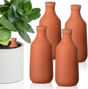 4Pack 800ML Ollas Self Watering Terracotta Pots,Large Olla Watering Spikes Slow Release Watering Devices with Lid, Saving Water,Sturdy Durable,Auto Plant Waterer for Indoor Outdoor Plants