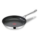 Tefal Jamie Oliver Cook's Direct Stainless Steel Frying Pan, 24 cm, Non-Stick Coating, Heat Indicator, Riveted Safe-Grip Handle, Induction Hob Compatible, E3040444