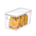 iDesign Storage Box with Handles, Storage Box with Lid, Versatile as Kitchen Storage or Bathroom Organiser, Made of Recycled Plastic, White