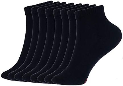 Alpine Swiss Mens 8 Pack Cotton Ankle Socks Athletic Performance Cushioned Socks Shoe Size 6-12 BLK