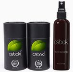 CABOKI VALUE PACK 1, 2x30G Hair Building Fibers Plus Hair Fiber Spray. 180-Day supply, Medium Brown