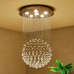 Saint Mossi Modern K9 Crystal Raindrop Chandelier Lighting Flush Mount LED Ceiling Light Fixture Pendant Lamp for Dining Room Bathroom Bedroom Livingroom Width 45 x Height 81 cm