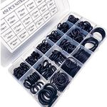 ISO3601-2012 Standard Rubber O Rings Assorted, Berkebun 450 pcs Rubber O-Rings Gasket kit for DIY & Repairing, NBR Rubber Washers for Plumbing, Tap Washers, Seal Rings, 15 Sizes (ID 5-27mm), Black