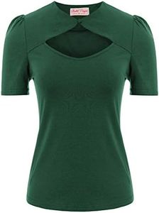 Sexy Tops for Women Teens Girls Juniors Shourt Sleeve Green Blouse XX-Large
