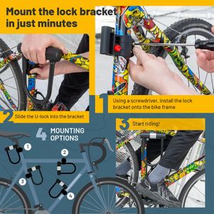 SIGTUNA Bike U Lock – Heavy Duty, Yellow Anti-Theft Bicycle Lock